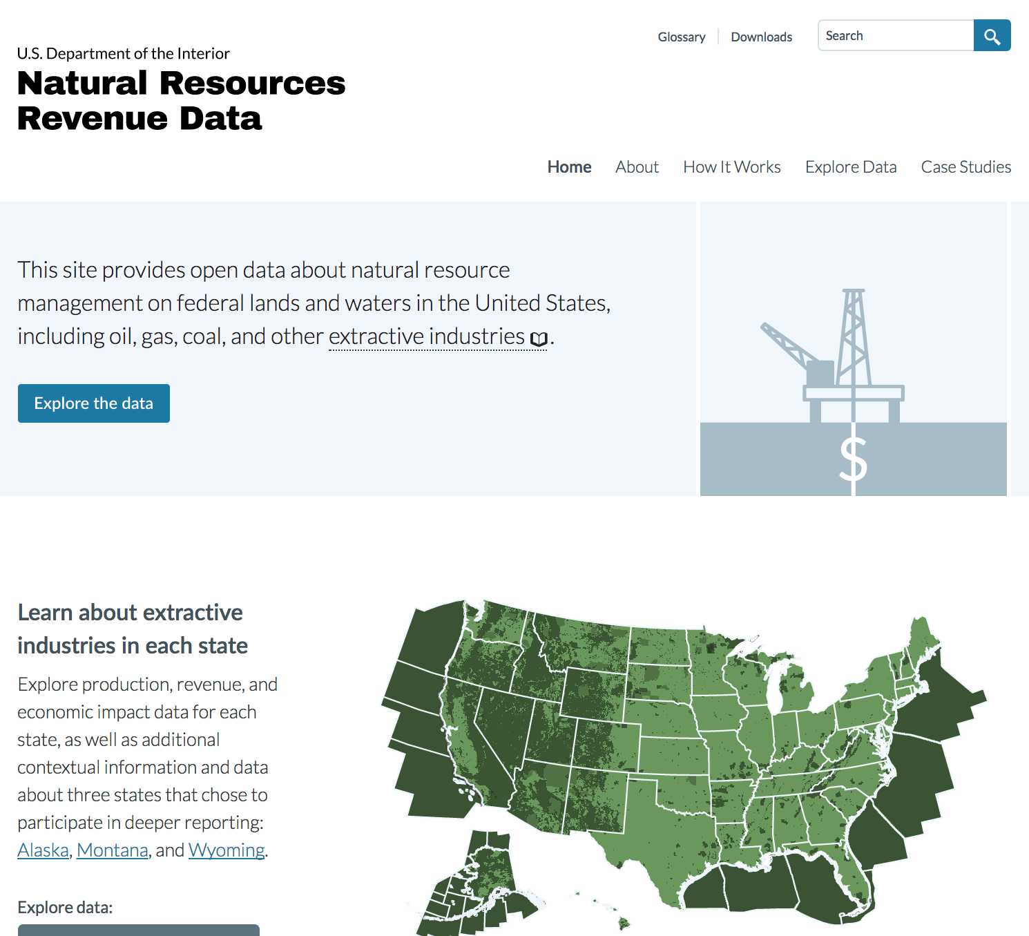 Natural Resources Revenue Data website