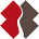 Team Rubicon logo with an X shape with one side red and the other grey divided by a river